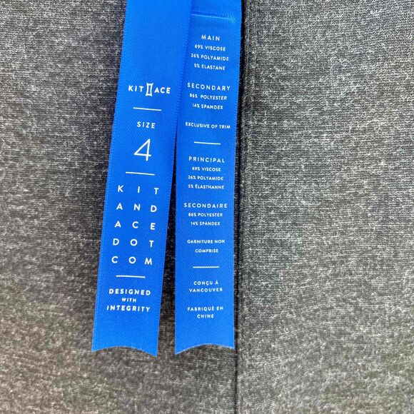 Kit And Ace Flare Trouser Pants Charcoal Grey High-Waisted Womens Size 4 S / M - Picture 3 of 8